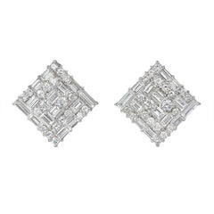 Estate square-shaped diamond earrings