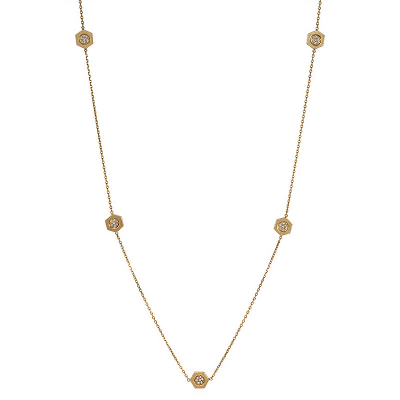 Cartier, Paris hexagonal gold and diamond chain