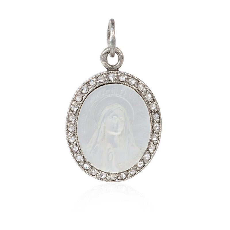 Antique Cartier carved Madonna pendant, France.