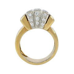 Cartier gold and diamond segment ring
