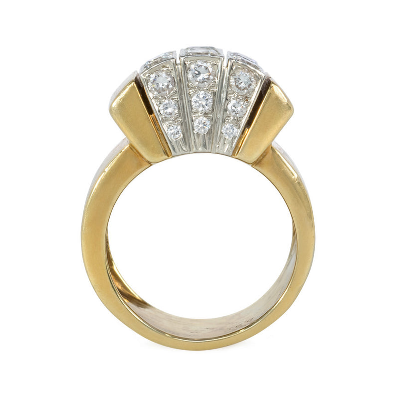 Cartier gold and diamond segment ring
