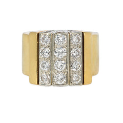 Cartier gold and diamond segment ring