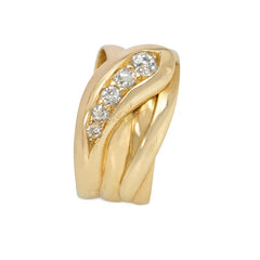 Antique gold and diamond snake ring, London