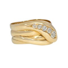 Antique gold and diamond snake ring, London