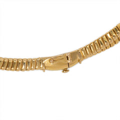 Retro gold twisted gas pipe necklace. France