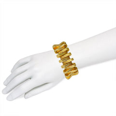 Mid-century gold zipper bracelet, Italy