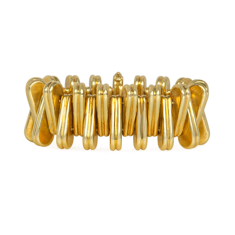 Mid-century gold zipper bracelet, Italy