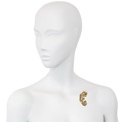 Convertible Retro French gold and diamond fan brooch