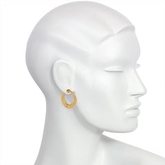 Cartier gold reeded hoop earrings