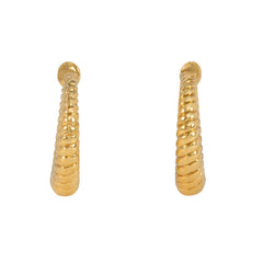 Cartier gold reeded hoop earrings