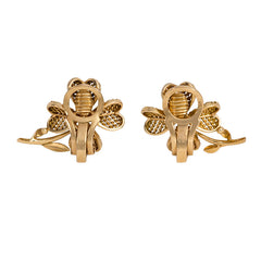 Retro gold clover earrings