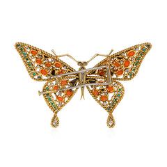 Gold and multigemstone butterfly brooch, Georges Lenfant