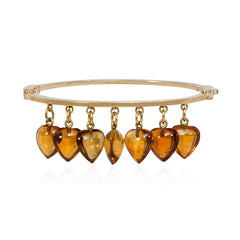 Antique Carlo Giuliano gold and carved citrine heart bracelet