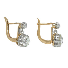 Antique diamond dormeuse earrings.
