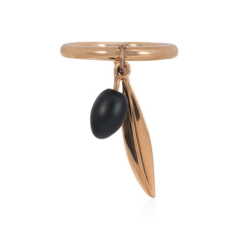 Olive fruit and leaf charm ring, Hermès, Paris