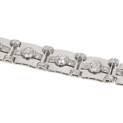 Art Deco diamond plaque bracelet, French import