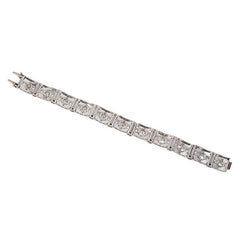 Art Deco diamond plaque bracelet, French import
