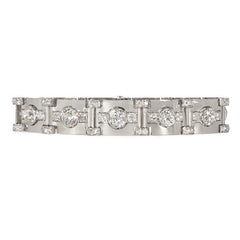 Art Deco diamond plaque bracelet, French import