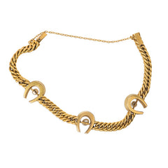 Antique gold curblink horseshoe bracelet
