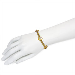 Antique gold curblink horseshoe bracelet