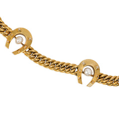 Antique gold curblink horseshoe bracelet