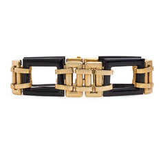 Ghiso Art Deco gold and onyx bracelet