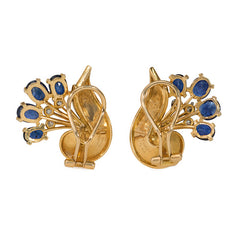 Cartier sapphire and diamond spray earrings, France