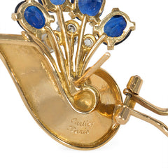 Cartier sapphire and diamond spray earrings, France