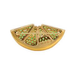 Green garnet lime brooch, Mark Patterson