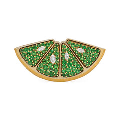 Green garnet lime brooch, Mark Patterson