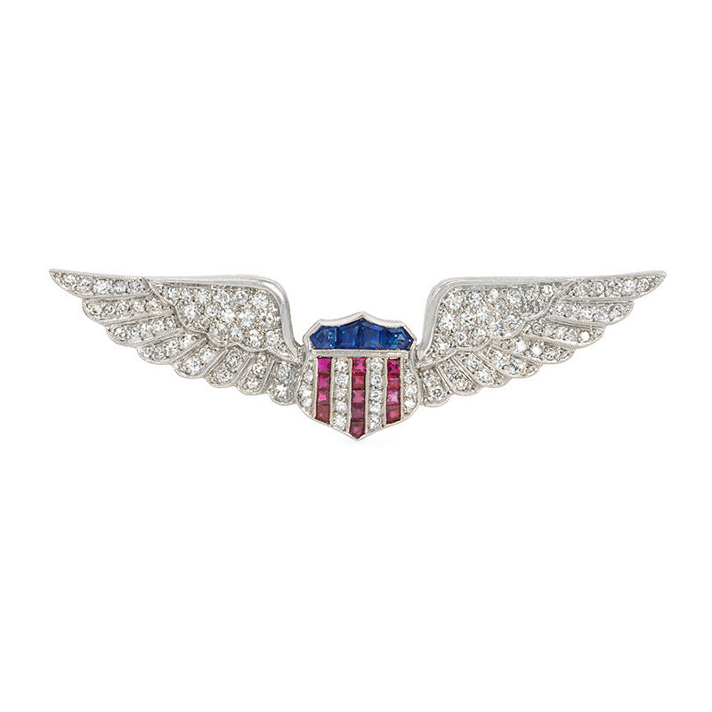 Cartier 1940s multi-gem patriotic brooch