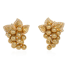 Boucheron estate gold and diamond grape earrings