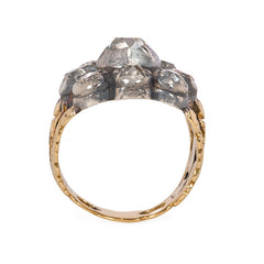Antique old mine diamond cluster ring