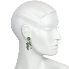 Antique French turquoise and diamond earrings
