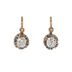 Antique French diamond drop earrings