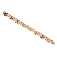 Retro gold and multi-gem bracelet