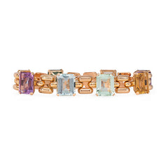 Retro gold and multi-gem bracelet