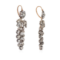 Antique diamond day-to-night grape cluster earrings