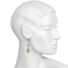 Antique French gold and diamond garland earrings
