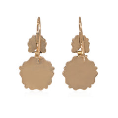Antique onyx and pearl flower earrings