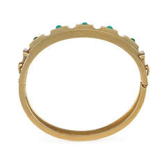 Antique gold and turquoise panel bracelet