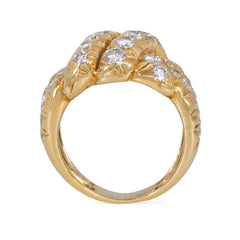 Van Cleef & Arpels estate gold and diamond knot ring