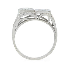 Juxtaposed French Art Deco diamond ring