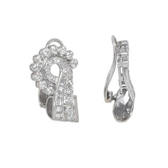 Retro diamond scroll earrings