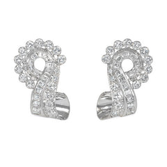 Retro diamond scroll earrings