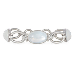 Portuguese Art Deco moonstone and diamond bracelet