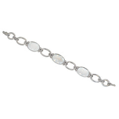 Portuguese Art Deco moonstone and diamond bracelet