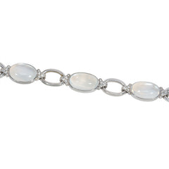 Portuguese Art Deco moonstone and diamond bracelet