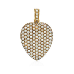 Antique French pearl and gold heart locket