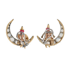 Rubel Retro gemset man on the moon earrings